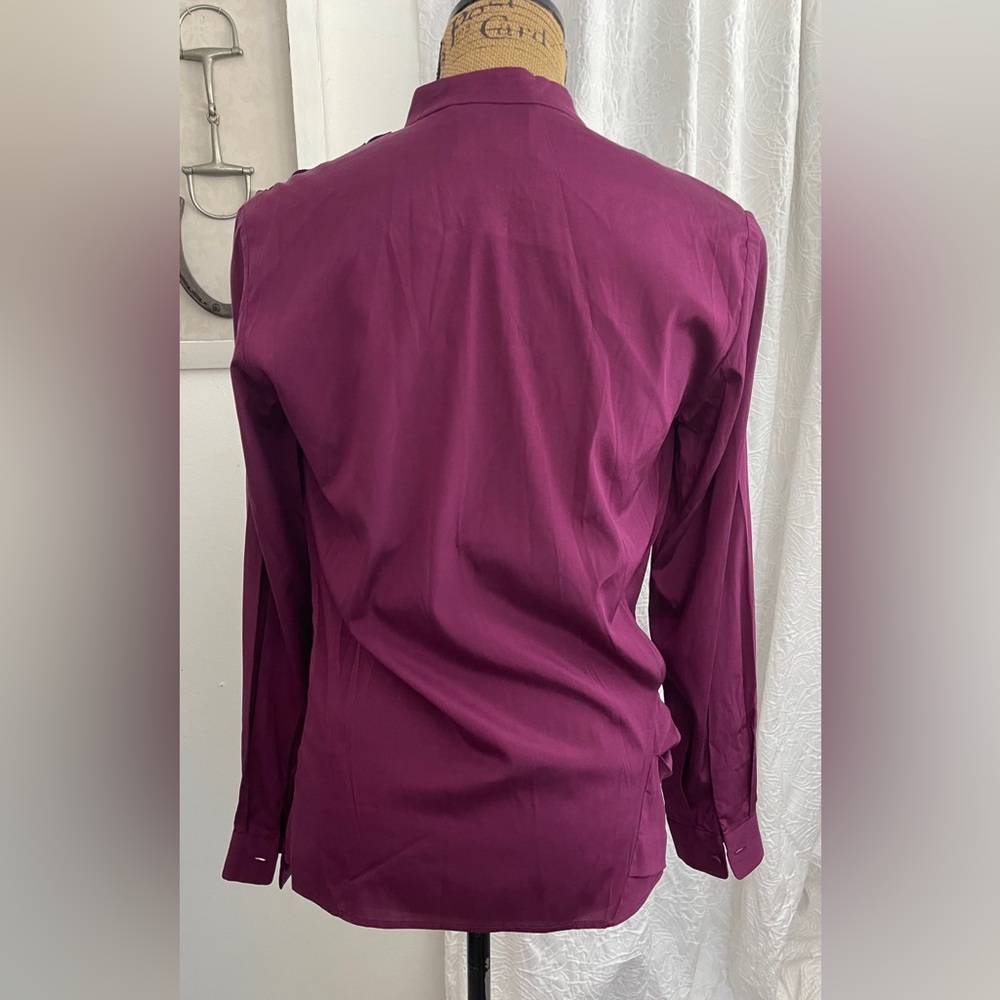 3.1 Philip Lim Silk Blend Blouse Raspberry Purple colour Covered Buttons Size 0 - Picture 3 of 12